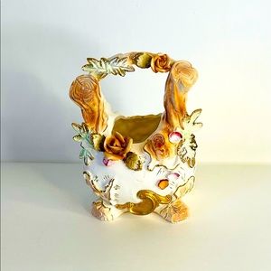 Lipper & Mann Japan Porcelain Basket Vase